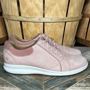 Clarks Unstructured Un Adorn Lace Dusty Pink Nubuck Leather Sneakers Womens 9.5